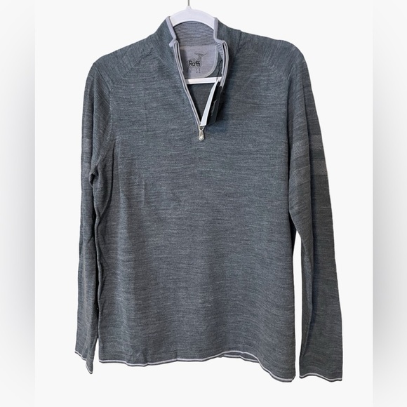 Raffi Mens Wool Quarter Zip Lightweight Sweater NEW